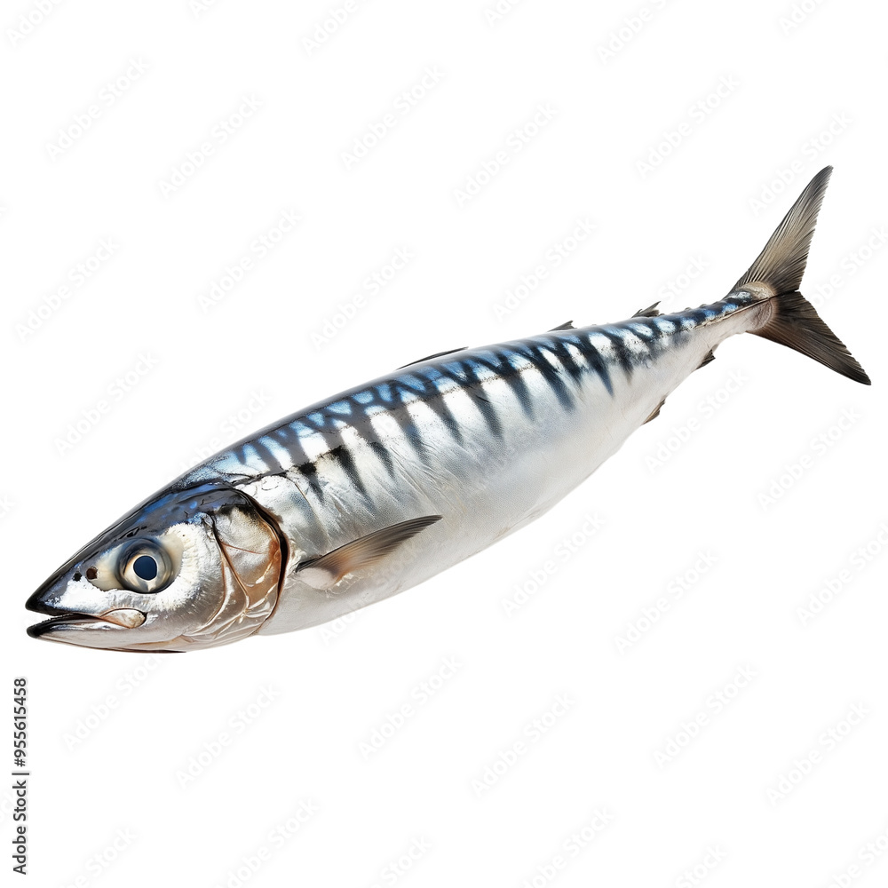 A beautifully textured whole mackerel fish isolated on transparent background A beautifully textured whole mackerel fish isolated on transparent background