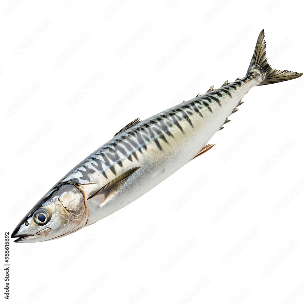 A beautifully textured whole mackerel fish isolated on transparent background A beautifully textured whole mackerel fish isolated on transparent background