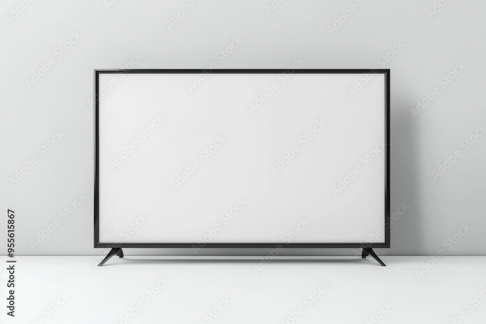 TV screen mockup on isolated background created with Generative AI TV screen mockup on isolated background created with Generative AI