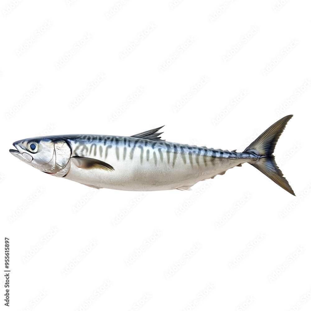 A beautifully textured whole mackerel fish isolated on transparent background A beautifully textured whole mackerel fish isolated on transparent background