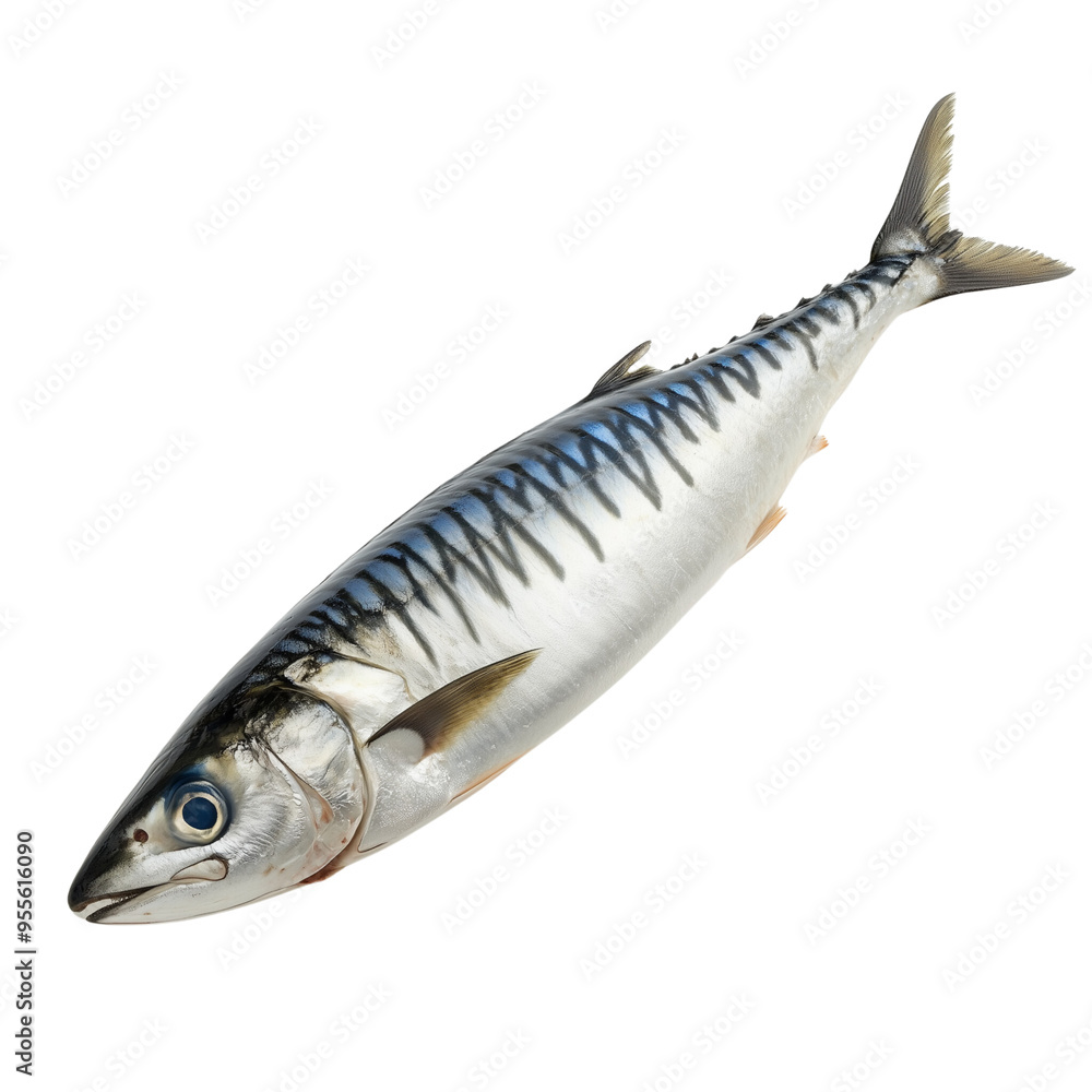 A beautifully textured whole mackerel fish isolated on transparent background A beautifully textured whole mackerel fish isolated on transparent background