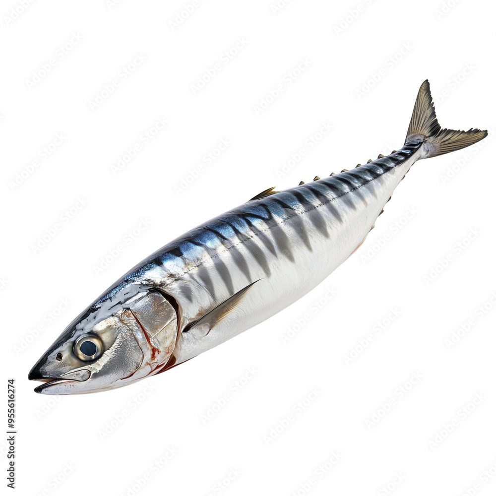 A beautifully textured whole mackerel fish isolated on transparent background A beautifully textured whole mackerel fish isolated on transparent background