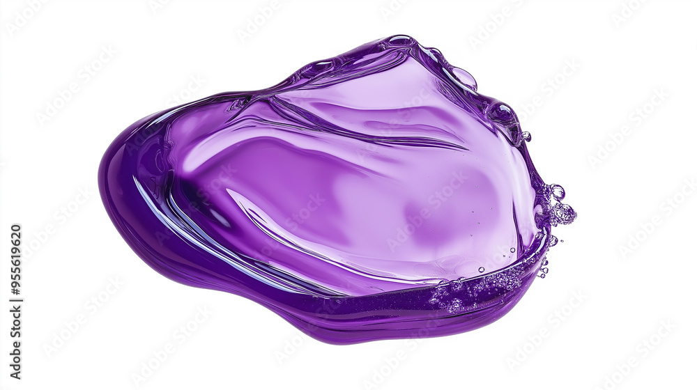 Purple, viscous liquid is splashing and forming a blob Purple, viscous liquid is splashing and forming a blob