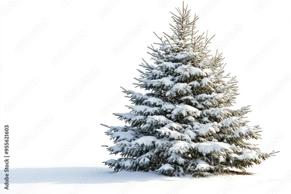 Snow Covered Pines. Winter Background of Frosty Evergreen Fir Tree in White Snow Snow Covered Pines. Winter Background of Frosty Evergreen Fir Tree in White Snow