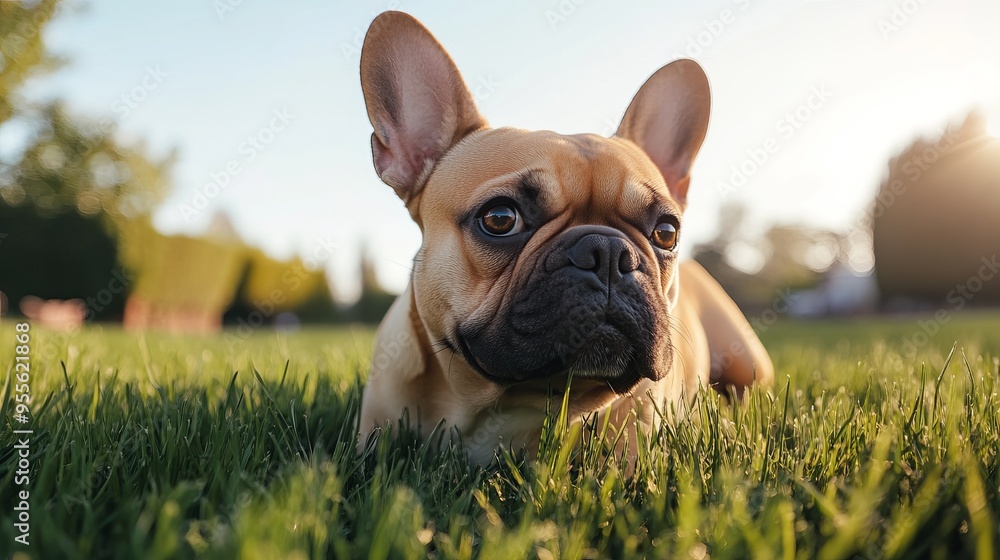 French Bulldog On Grass French Bulldog On Grass
