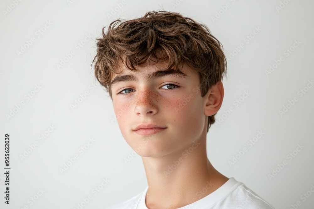 Teens White Background. Studio Shot of Handsome Young Man Isolated in White Indoor Setting Teens White Background. Studio Shot of Handsome Young Man Isolated in White Indoor Setting