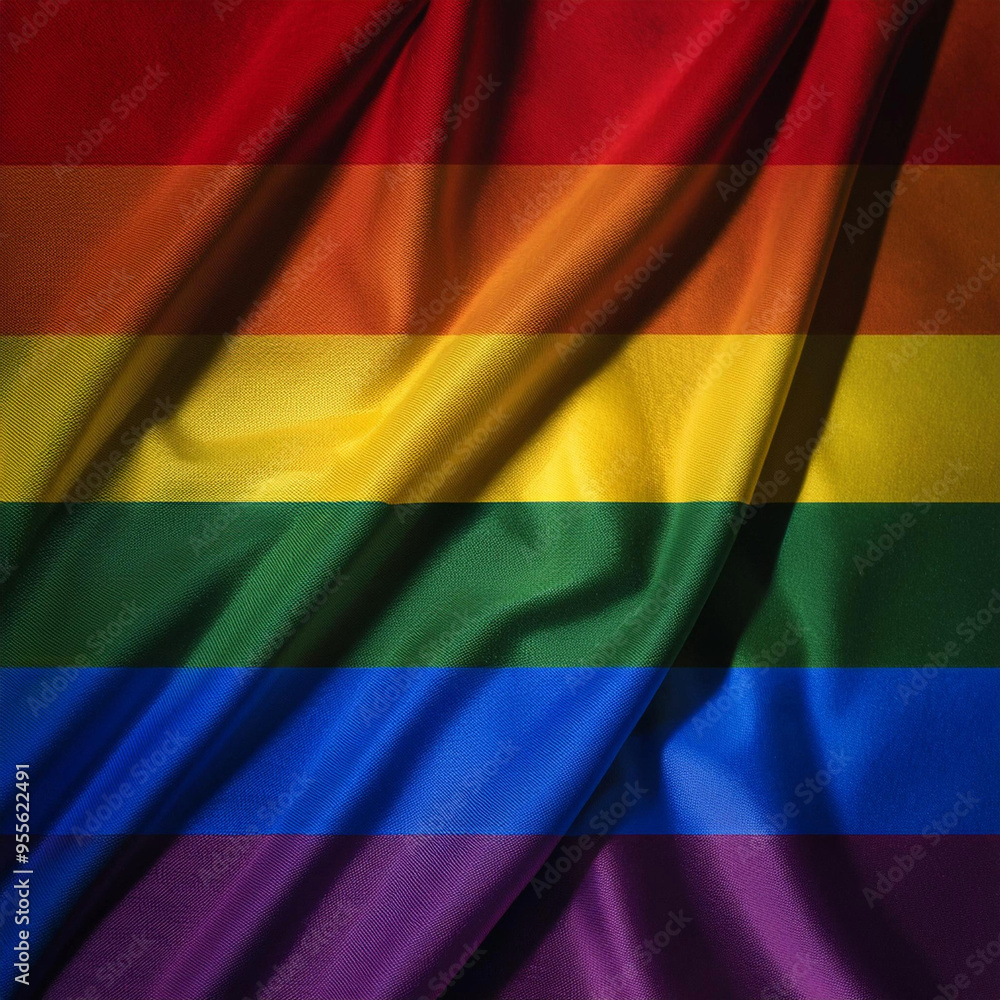 Fototapeta premium Rainbow flag or banner up close