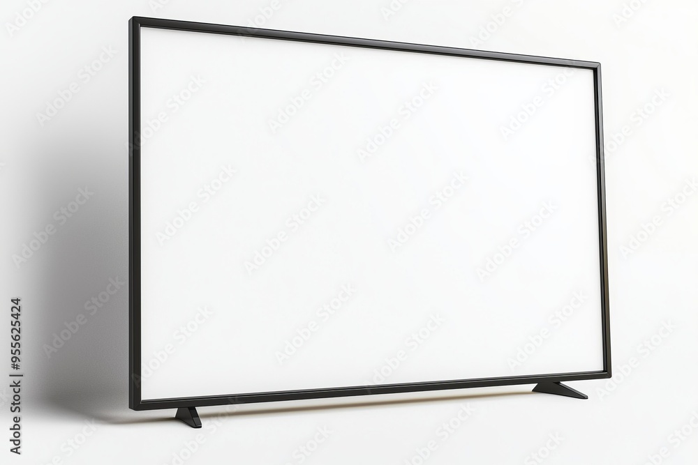 TV screen mockup on isolated background created with Generative AI TV screen mockup on isolated background created with Generative AI
