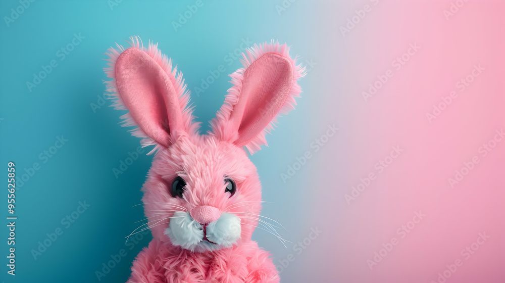 Fototapeta premium Brown Easter Bunny Ears Pastel And Minimalist