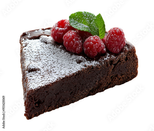 Kladdkaka isolated on transparent background