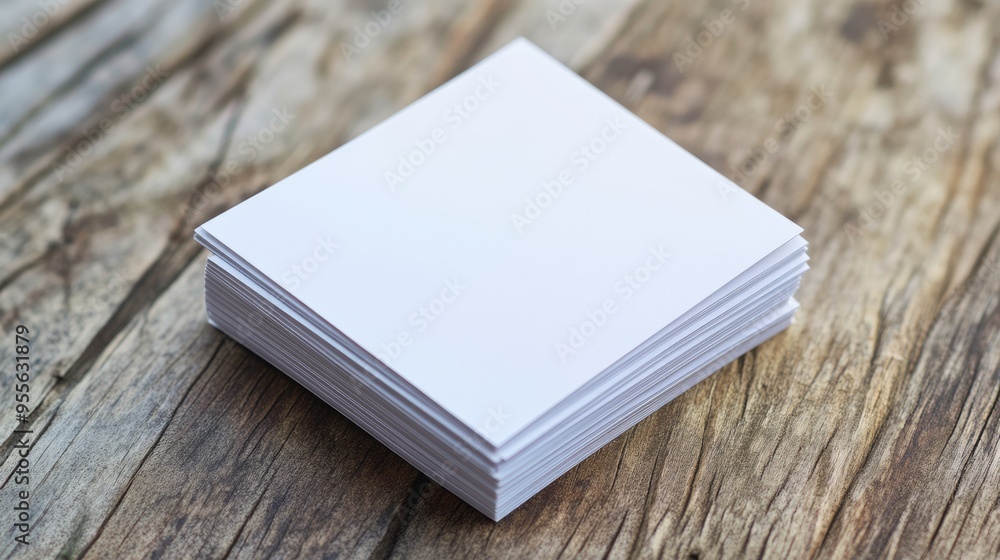 Business Cards On Wood. White Blank Mockup Design for Name Card Template Business Cards On Wood. White Blank Mockup Design for Name Card Template