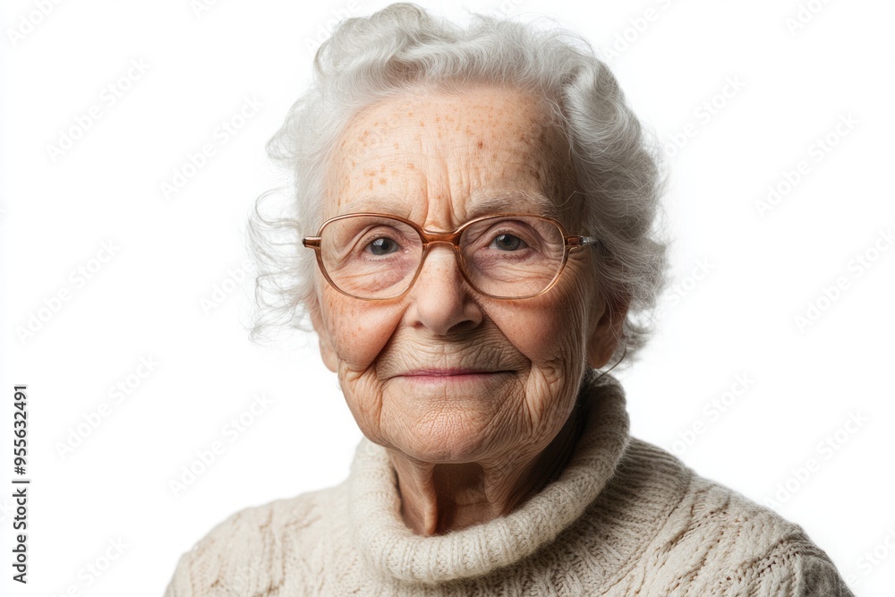 Grandma White Background. Senior Woman Portrait with Beautiful Smile, Isolated on White Grandma White Background. Senior Woman Portrait with Beautiful Smile, Isolated on White