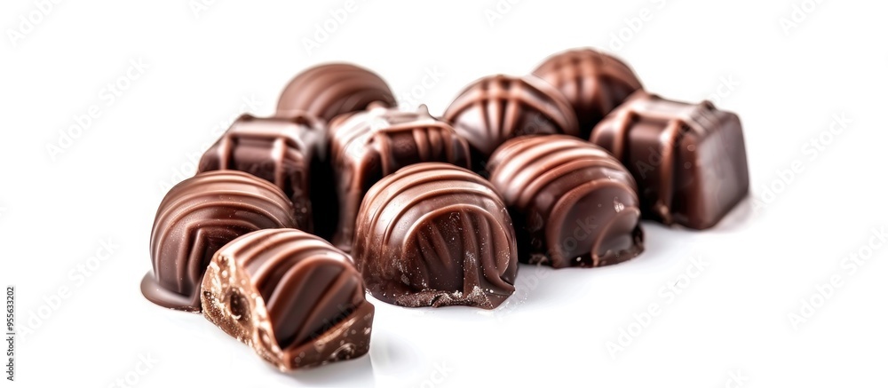 Chocolate Candies Isolated On A White Background High Quality Photo Chocolate Candies Isolated On A White Background High Quality Photo