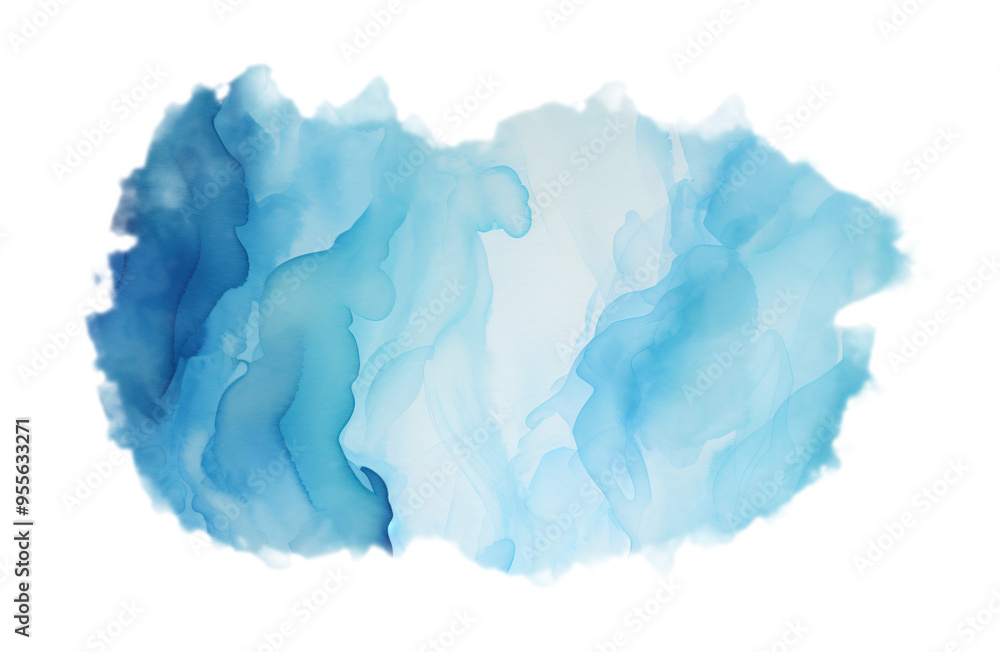 Blue watercolor shape, with flowing shades and soft edges, creates a vibrant and textured background Blue watercolor shape, with flowing shades and soft edges, creates a vibrant and textured background
