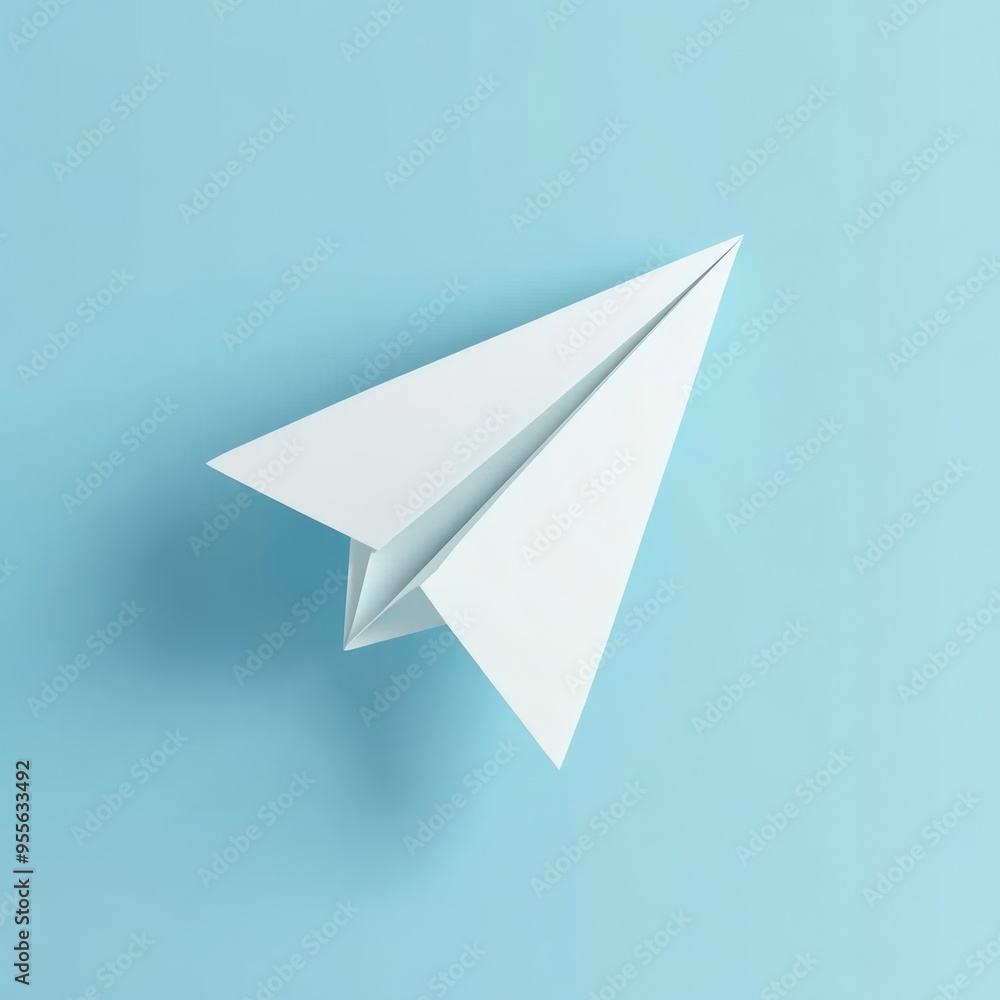 Paper Airplane Illustration. 3D Icon Symbolizing Message Delivery Paper Airplane Illustration. 3D Icon Symbolizing Message Delivery
