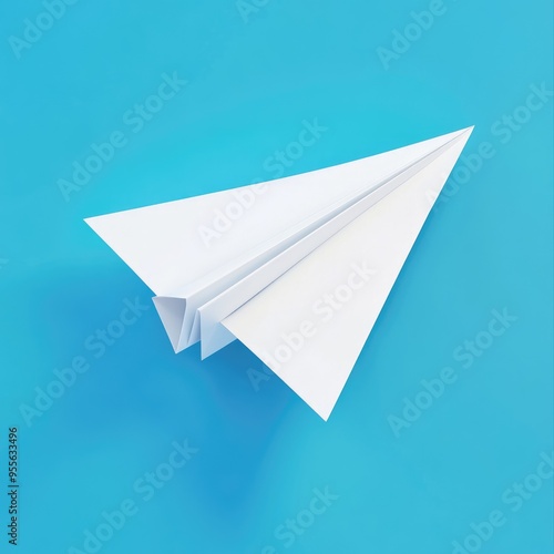 Paper Airplane Illustration. Delivering a Message with Handcrafted White Origami Paper Plane