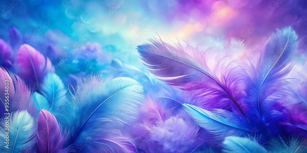 Vibrant purple and blue hues swirl together in an ethereal watercolor design, evoking a sense of dreamy tranquility Vibrant purple and blue hues swirl together in an ethereal watercolor design, evoking a sense of dreamy tranquility