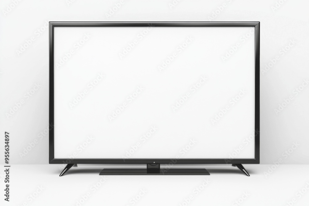 TV screen mockup on isolated background created with Generative AI TV screen mockup on isolated background created with Generative AI
