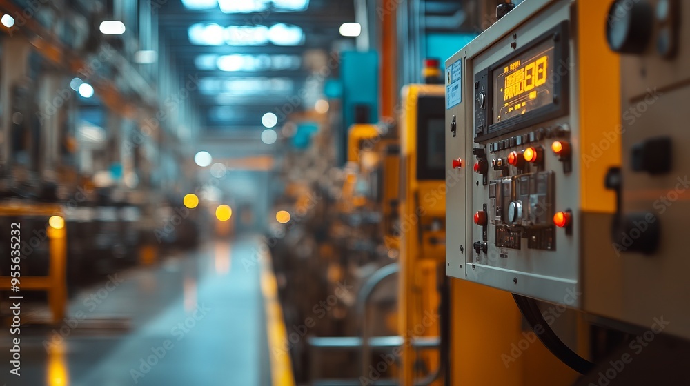 Industrial Control Panel with Electrical Panels and LED Lights. AI generated illustration Industrial Control Panel with Electrical Panels and LED Lights. AI generated illustration