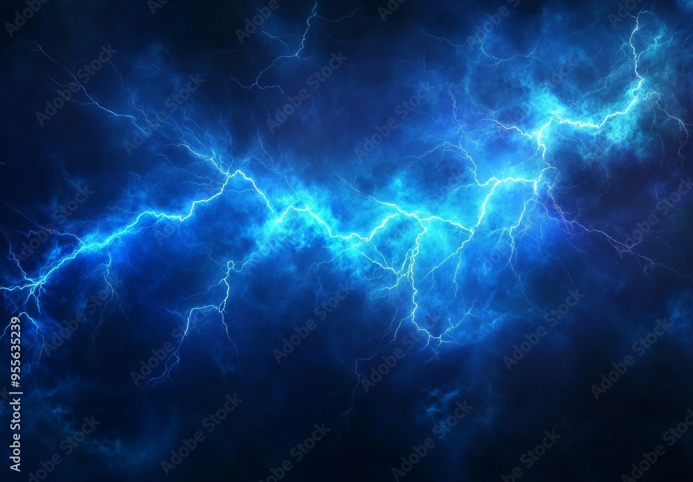 Blue Lightning Background with Electric Light Effects. AI generated illustration Blue Lightning Background with Electric Light Effects. AI generated illustration