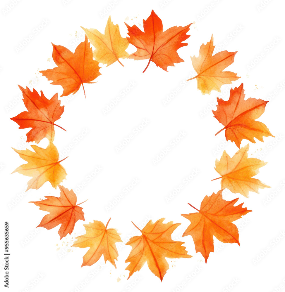 PNG Orange maple leaf circle border pattern plant white background. PNG Orange maple leaf circle border pattern plant white background.