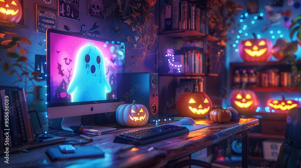 Spooky Halloween Gamer's Desk Spooky Halloween Gamer's Desk