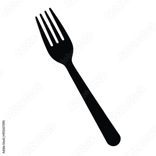a silverware utensil for eating flat vector icon, vector silhouette, isolated white background, 