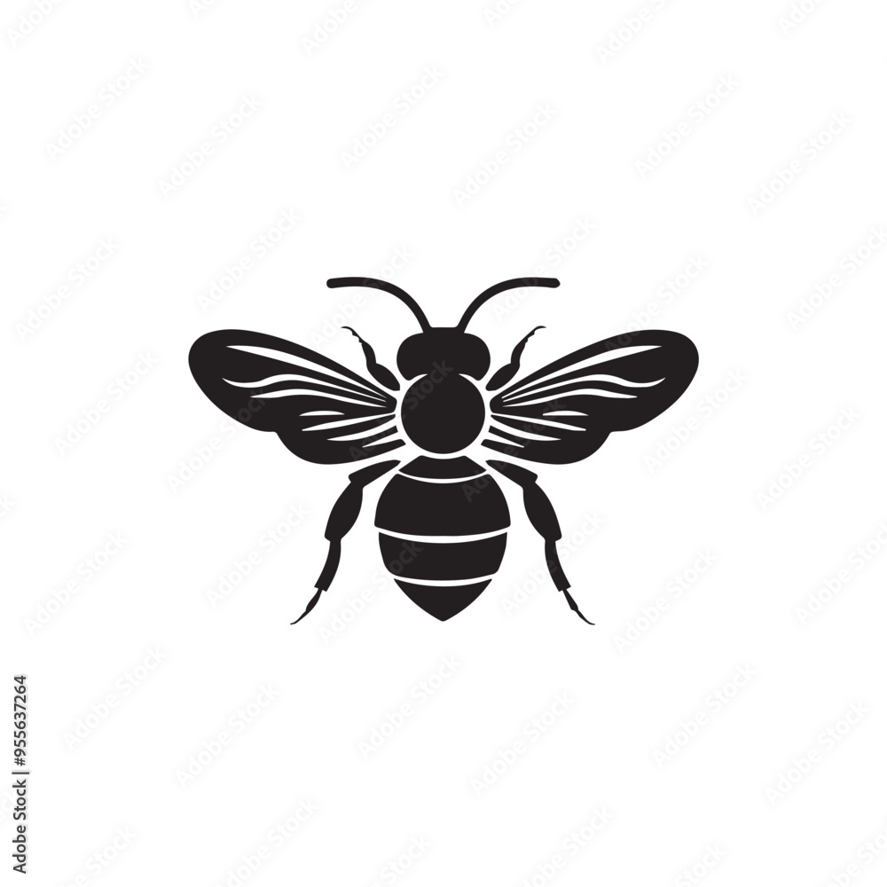 Fototapeta premium Bee in cartoon, doodle style . Image for t-shirt, web, mobile apps and ui. Isolated 2d vector illustration in logo, icon, sketch style, Eps 10, black and white. AI Generative