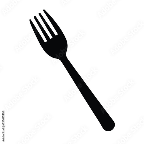 a silverware utensil for eating flat vector icon, vector silhouette, isolated white background, 