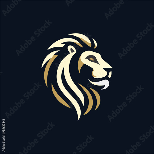 lion head angry roaring logo vector silhouette, shows power and strenght Lion head shield logo icon. Royal gold crown badge symbol. Premium king animal sign. Vector illustration. Lion logo lion shield