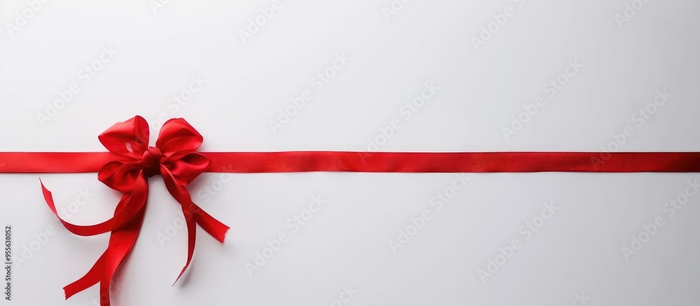 Bow Made Of Red Ribbon On White Background Bow Made Of Red Ribbon On White Background
