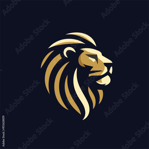 lion head angry roaring logo vector silhouette, shows power and strenght Lion head shield logo icon. Royal gold crown badge symbol. Premium king animal sign. Vector illustration. Lion logo lion shield