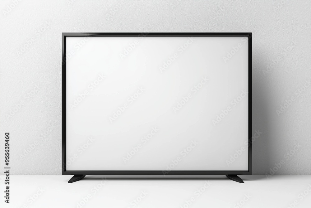 TV screen mockup on isolated background created with Generative AI TV screen mockup on isolated background created with Generative AI