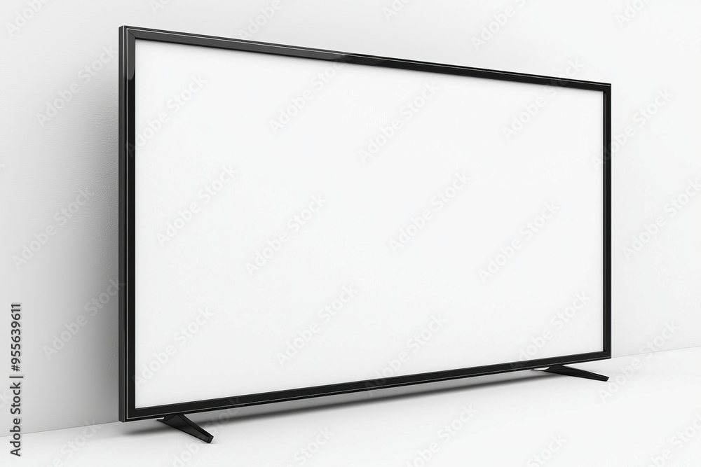 TV screen mockup on isolated background created with Generative AI TV screen mockup on isolated background created with Generative AI