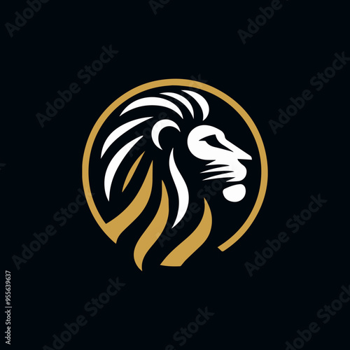 lion head angry roaring logo vector silhouette, shows power and strenght Lion head shield logo icon. Royal gold crown badge symbol. Premium king animal sign. Vector illustration. Lion logo lion shield