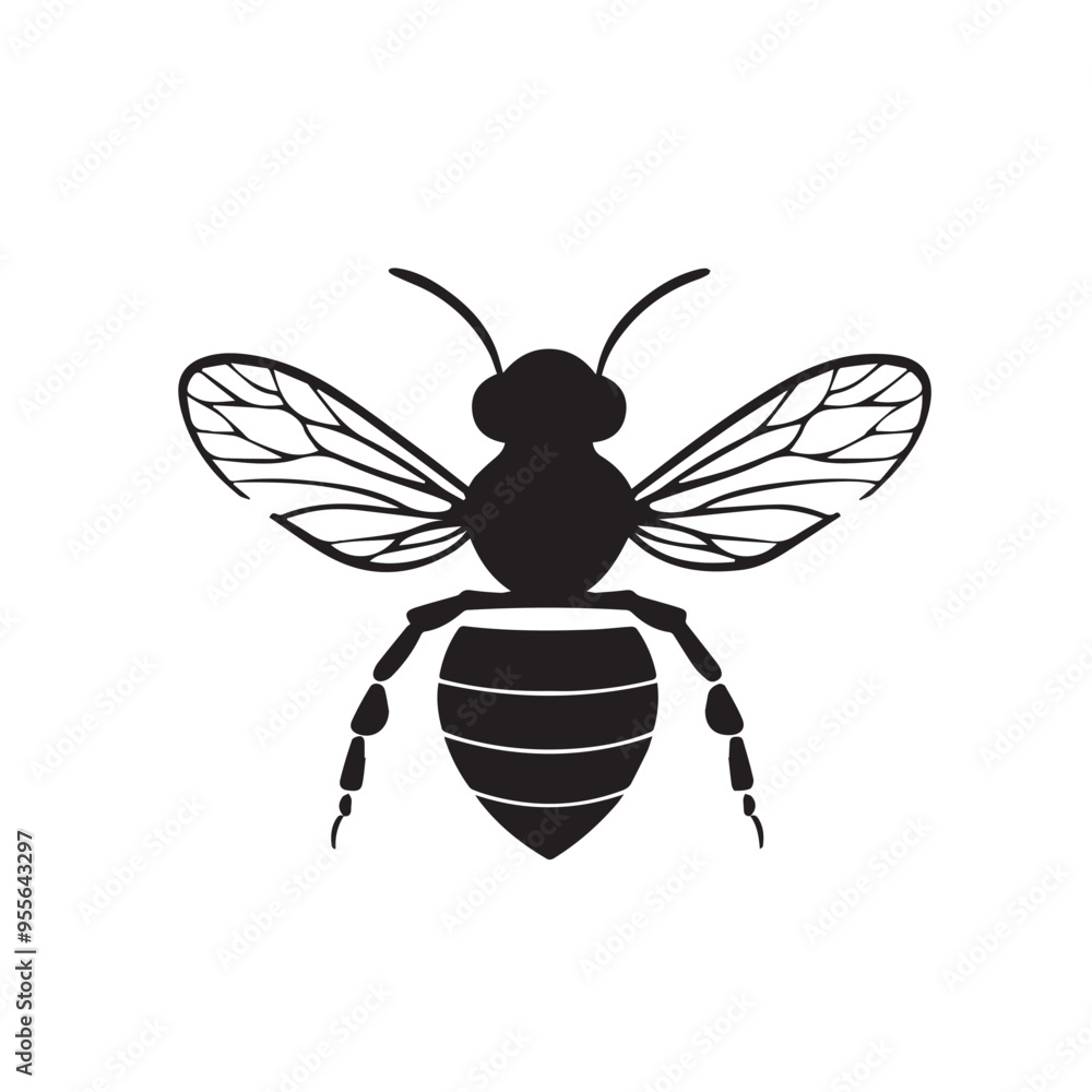 Fototapeta premium Bee in cartoon, doodle style . Image for t-shirt, web, mobile apps and ui. Isolated 2d vector illustration in logo, icon, sketch style, Eps 10, black and white. AI Generative