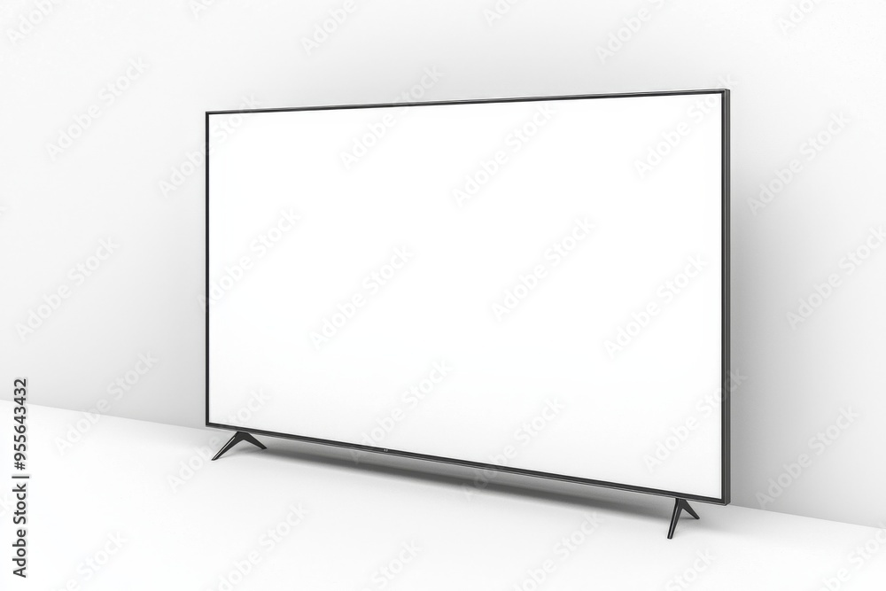 TV screen mockup on isolated background created with Generative AI TV screen mockup on isolated background created with Generative AI
