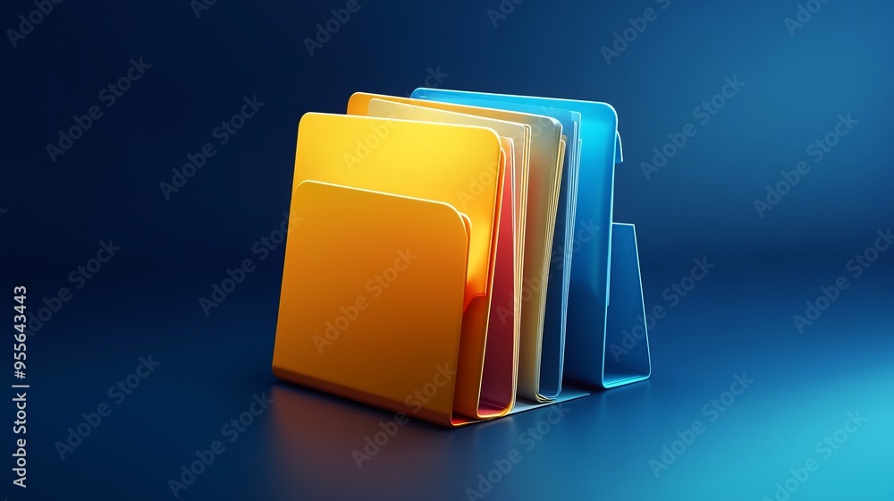 Business Folder on the blue background Business Folder on the blue background