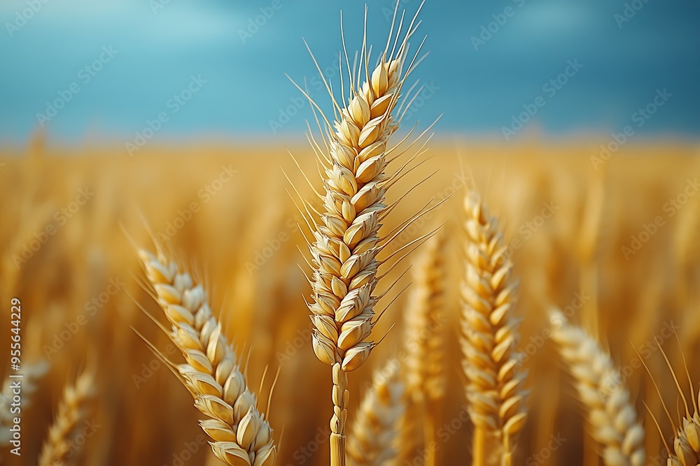A single stalk of wheat in a golden field under a blue sky, symbolizing the origins of grains. A single stalk of wheat in a golden field under a blue sky, symbolizing the origins of grains.