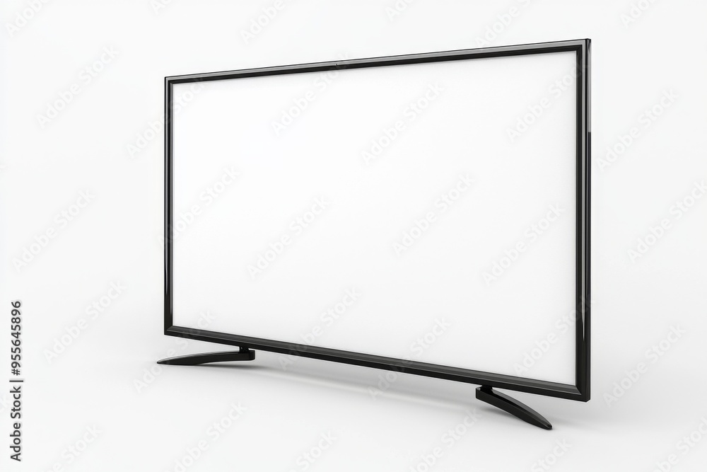 TV screen mockup on isolated background created with Generative AI TV screen mockup on isolated background created with Generative AI