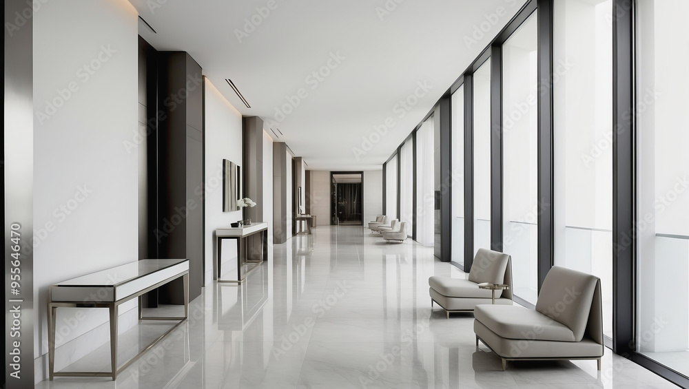Hotel corridor. Hotel corridor.