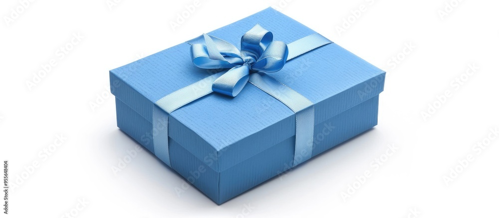 Blue Gift Box Isolated On White Blue Gift Box Isolated On White