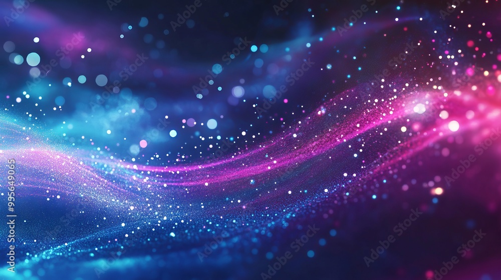 Abstract Futuristic Background with Glowing Particles and Dots. AI generated illustration Abstract Futuristic Background with Glowing Particles and Dots. AI generated illustration