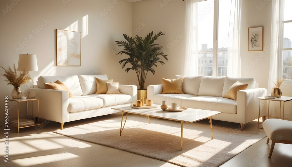 Fototapeta premium Photo interior modern design room 3d illustration