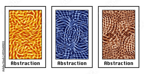 Set of 3 Abstract pattern. Illustration for printing on wall decorations. For use in graphics.