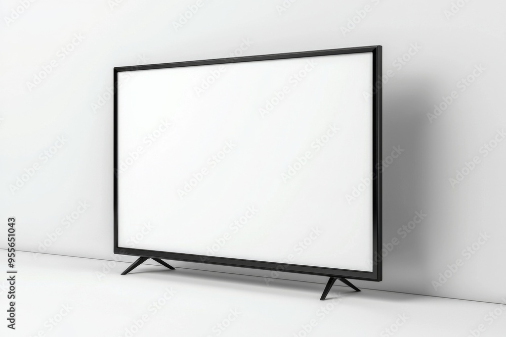 TV screen mockup on isolated background created with Generative AI TV screen mockup on isolated background created with Generative AI