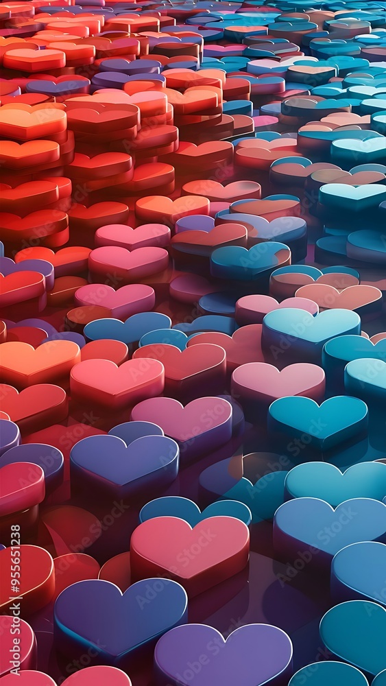 Obraz premium 3d background made from many hearts