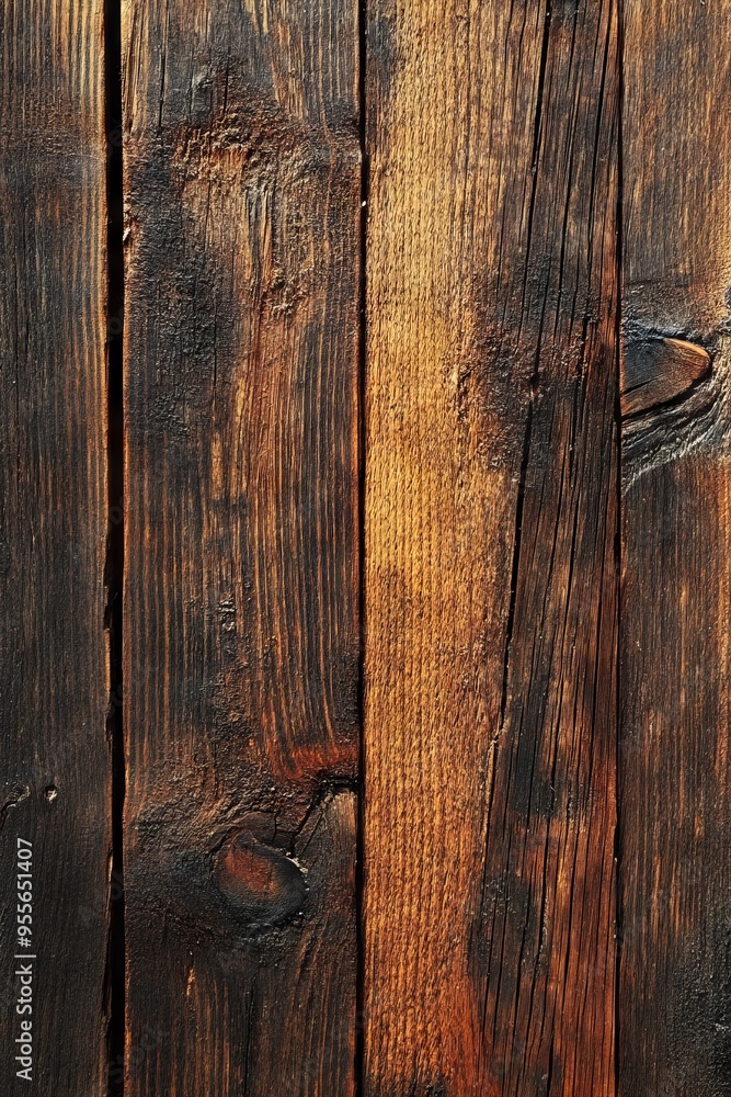 Fototapeta premium Rough Sawn Board Texture, Photorealistic with Warm Feeling. AI generated illustration
