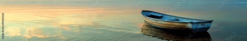 Naklejka premium boat on water.