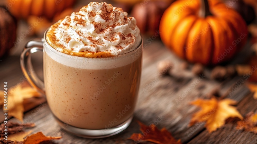 fall beverage inspiration, the warm amber tone of a pumpkin spice latte mimics autumn leaves, perfectly capturing the essence of the season fall beverage inspiration, the warm amber tone of a pumpkin spice latte mimics autumn leaves, perfectly capturing the essence of the season